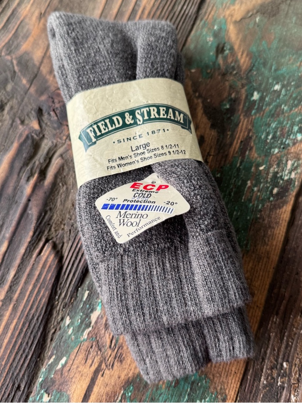 Mens Field & Stream Outdoor Socks, Ski Hunt, Size Large 9.5-12, Made In The USA